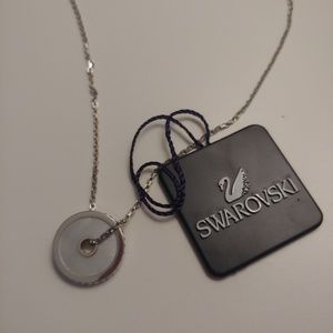 NWT Swarovski Mother of Pearl Disk Necklace